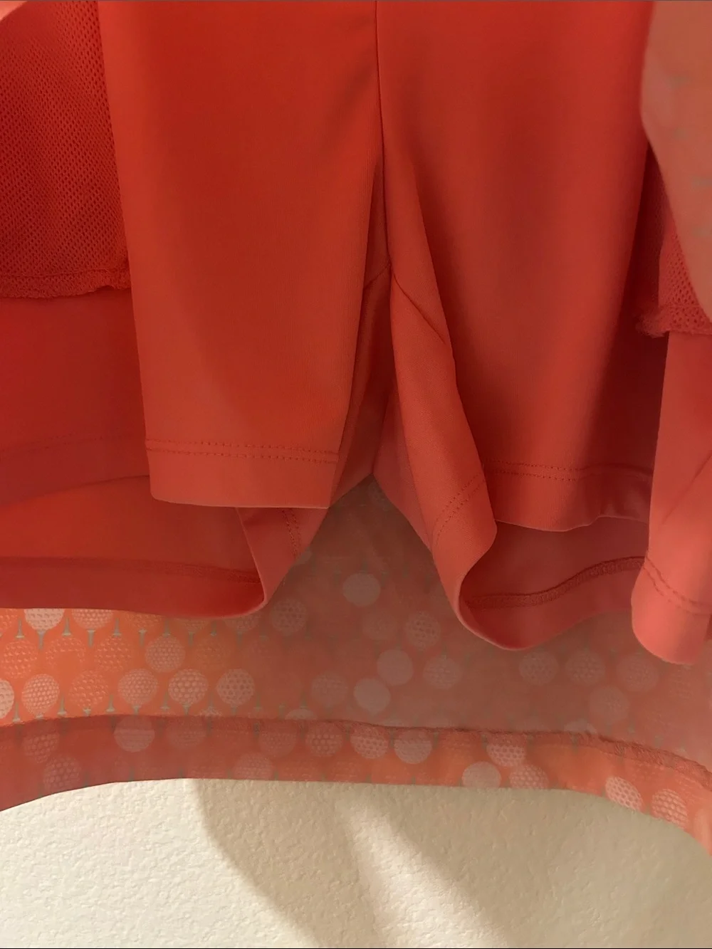 Coral Polka Dot Mini Skirt